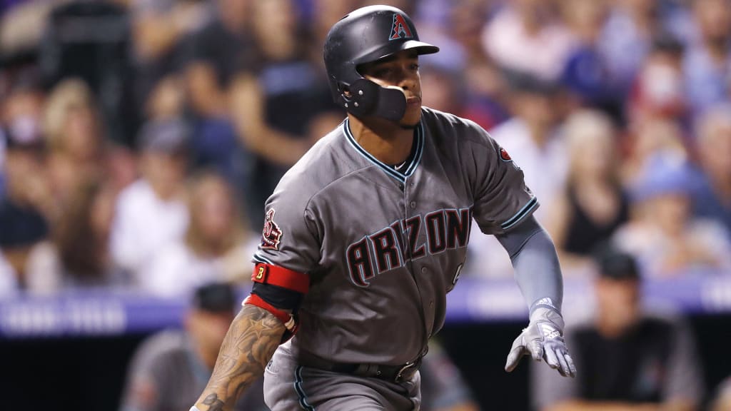 Arizona Diamondbacks' Ketel Marte follows the flight of his triple to drive in two runs off Colorado Rockies starting pitcher Antonio Senzatela in the sixth inning of a baseball game, Tuesday, Sept. 11, 2018, in Denver. (AP Photo/David Zalubowski)