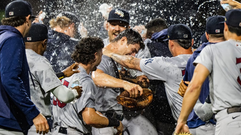 Sean Boyle celebrates with teammates after Thursday's no-hitter.