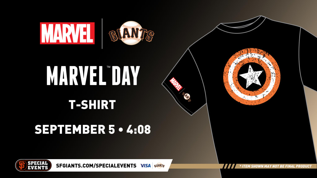 San Francisco Giants Youth Team Captain America Marvel T-Shirt
