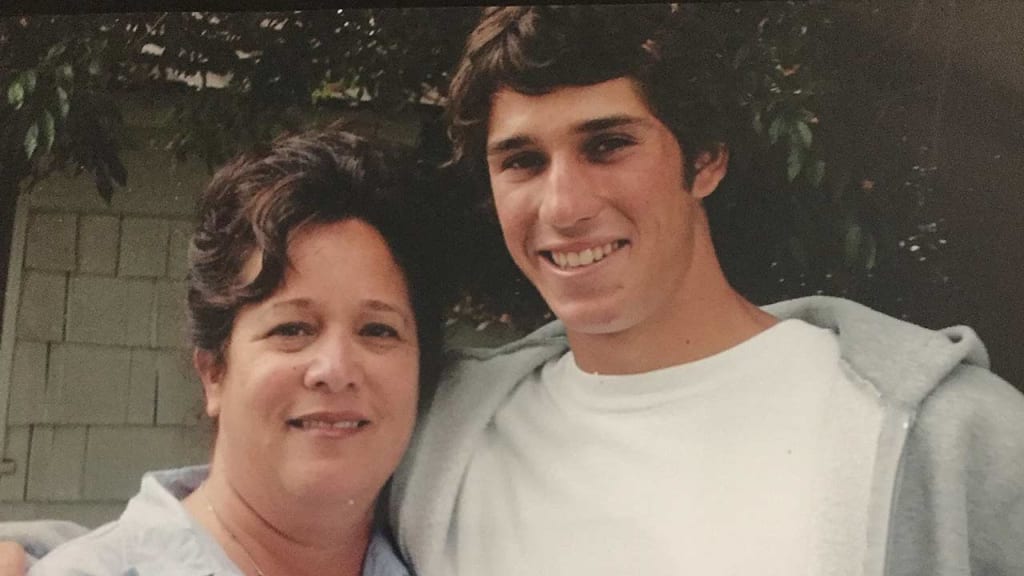Diane and Trevor Plouffe pose for a photo the day Trevor was drafted by the Twins in 2004.