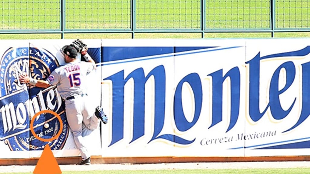 Here is a photo of Tim Tebow running directly into a wall in his