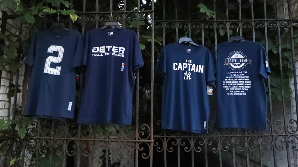 In Cooperstown, there was Jeter merch everywhere you looked. In a sea of baseball folk heroes, it was hard to imagine an outpouring of love such as the one the Yankees’ captain received in his pandemic-delayed coronation. (Credit: New York Yankees)