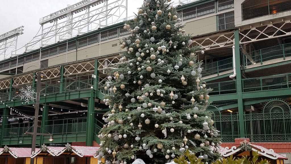 The Park at Wrigley holiday market offers food and drinks, ice skating and locally made gifts. (Carrie Muskat)