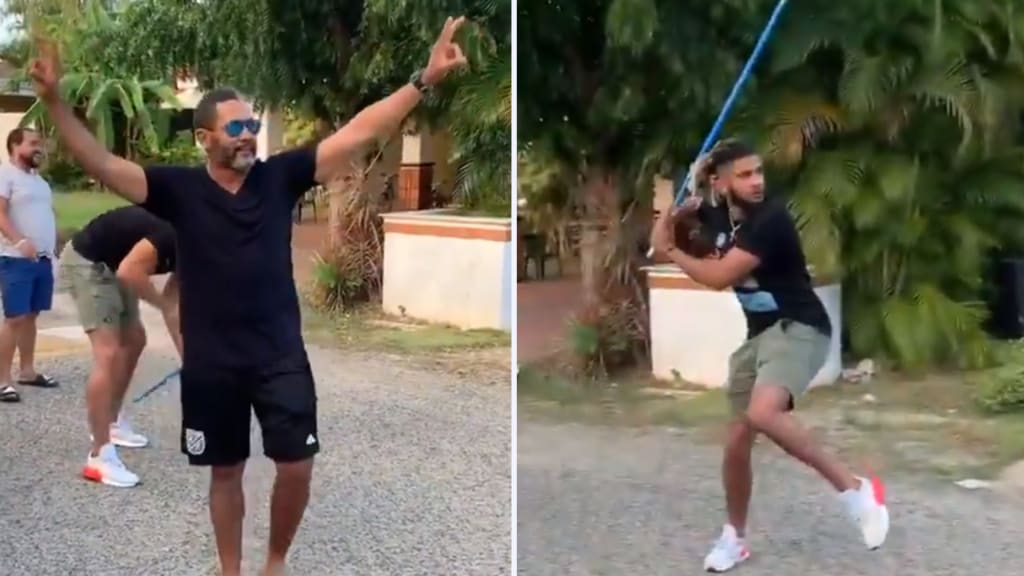 Fernando Tatis Jr with mother Maria Tatis