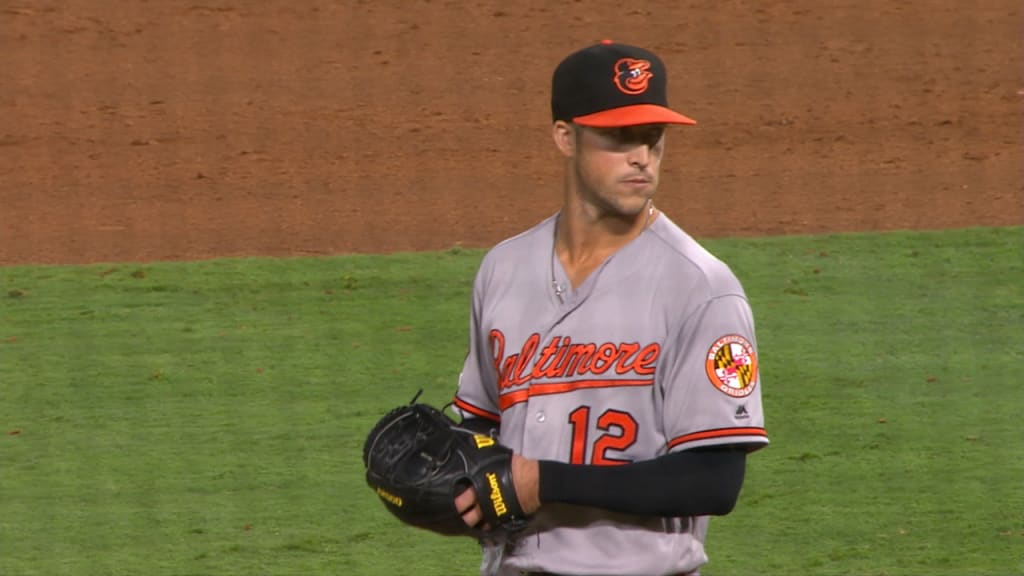 April 24, 2022: Baltimore Orioles designated hitter Trey Mancini (16)  during a MLB baseball game between the Baltimore Orioles and the Los  Angeles Angels at Angel Stadium in Anaheim, California. Justin Fine/CSM