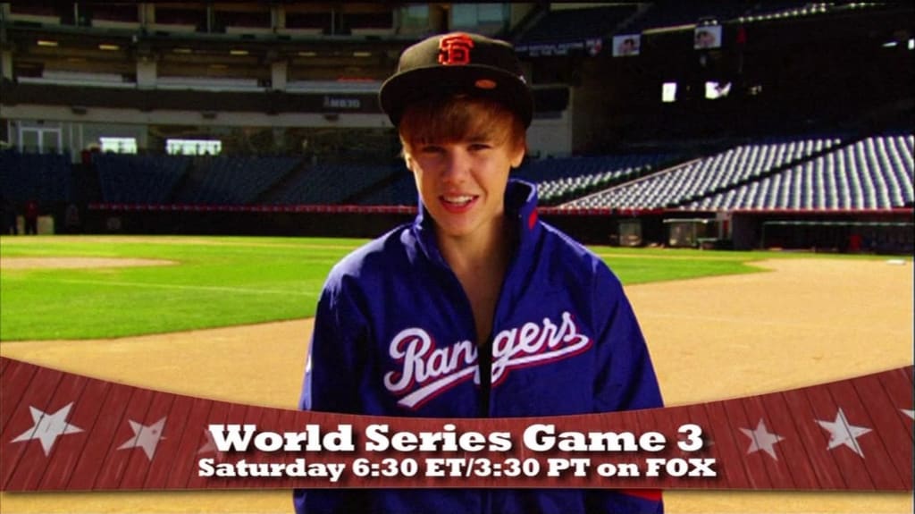 Justin Bieber wears Shane Bieber baseball jersey