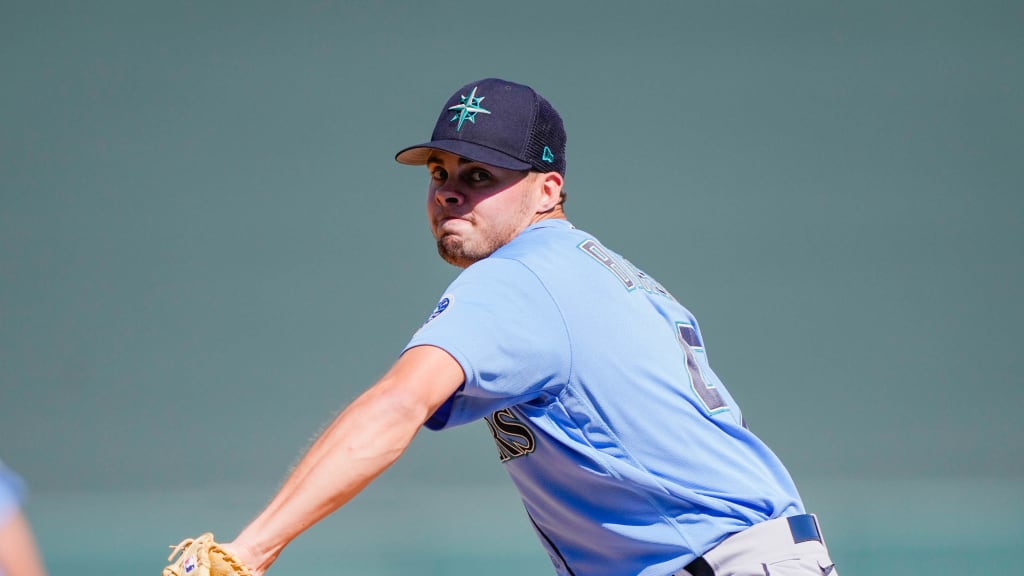 Seattle Mariners relief pitcher Matt Brash walks off the field after facing  the Cleveland Guardians in the seventh inning during an opening day  baseball game Thursday, March 30, 2023, in Seattle. (AP