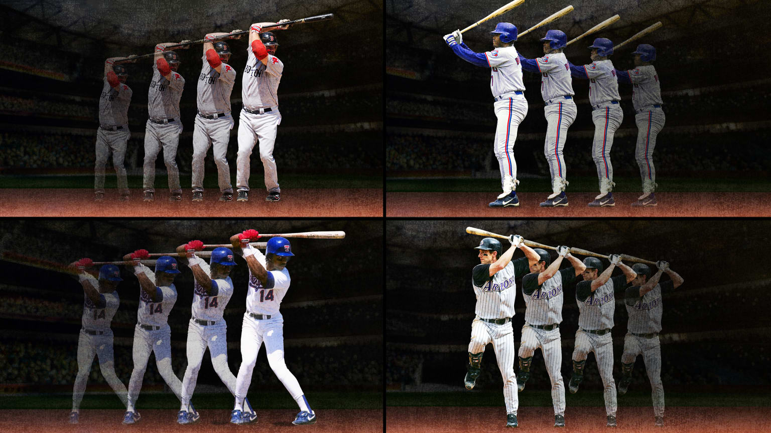 The unique batting stances of Kevin Youkilis, Tony Batista, Craig Counsell and Julio Franco