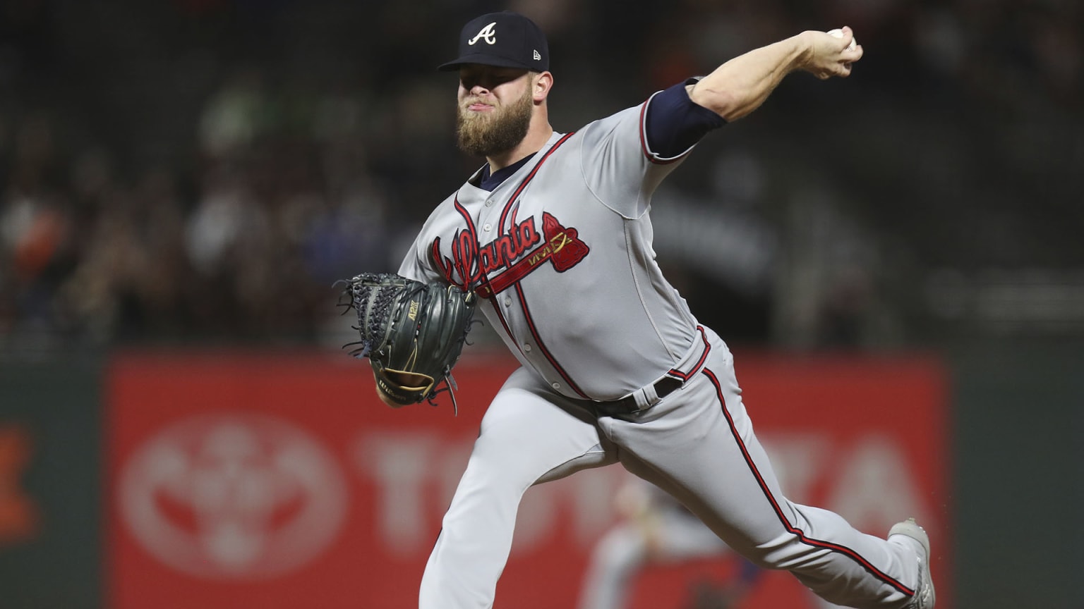 A.J. Minter exits game vs. Jays