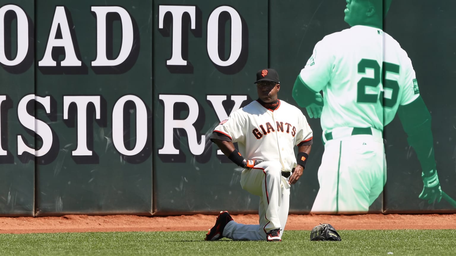 The Giants haven't started the same player in left field on Opening Day since the days of Barry Bonds