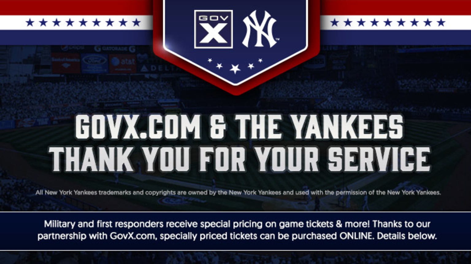 Military & First Responder Ticket Offer New York Yankees