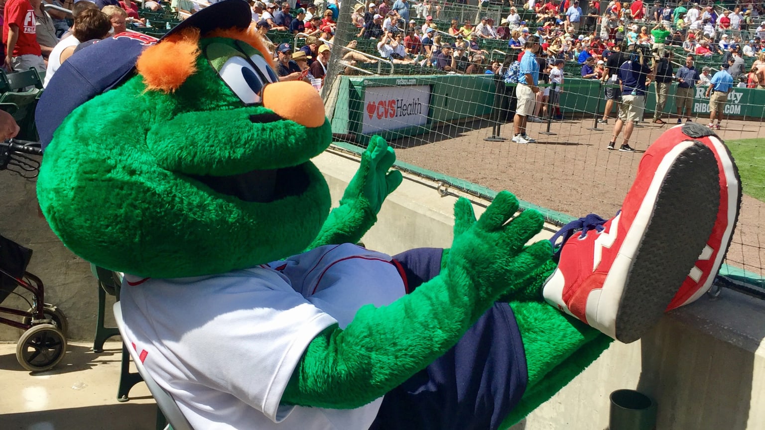 Wally the Green Monster visits Fall River students