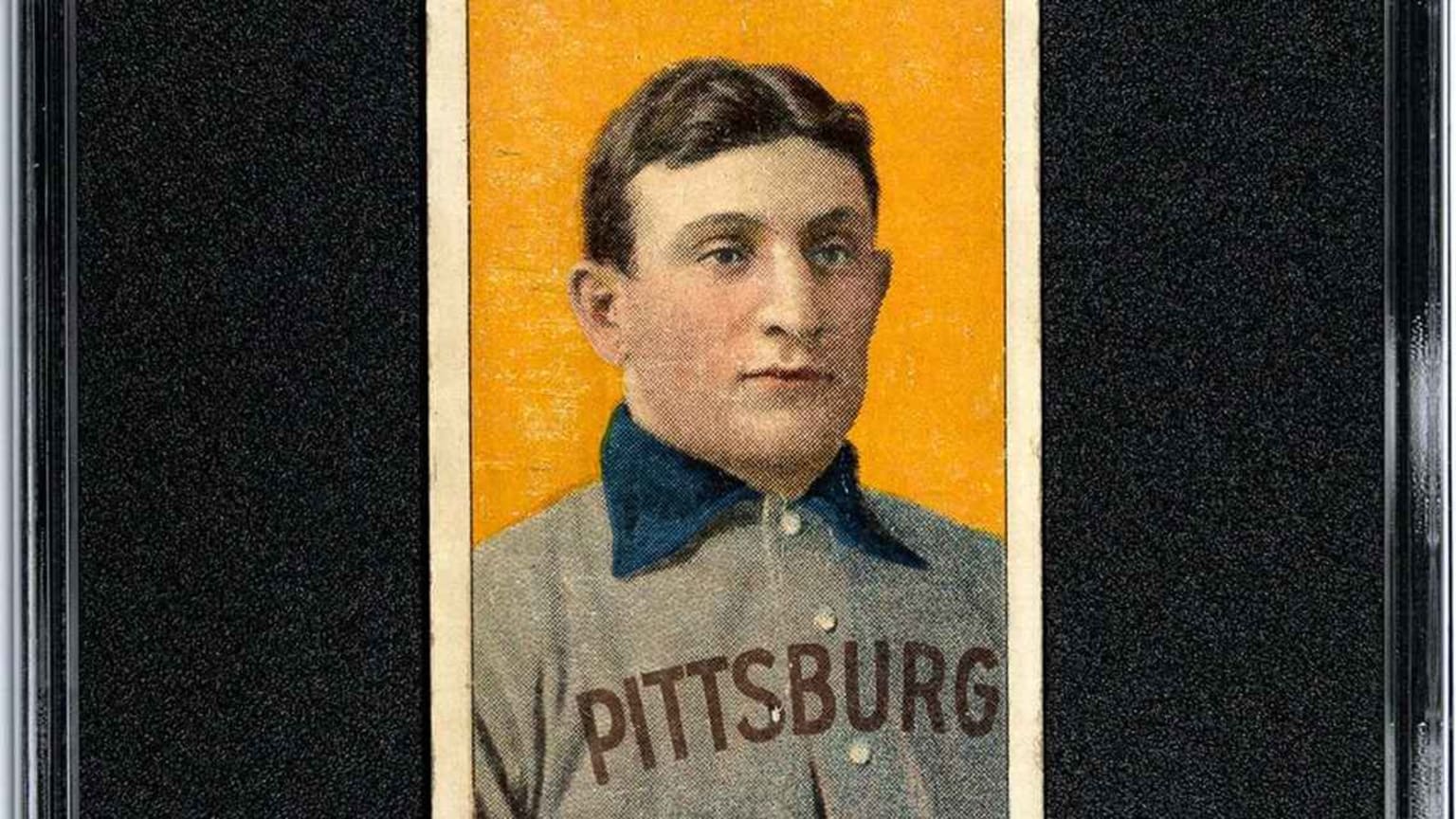 A Honus Wagner baseball card A Honus Wagner baseball card