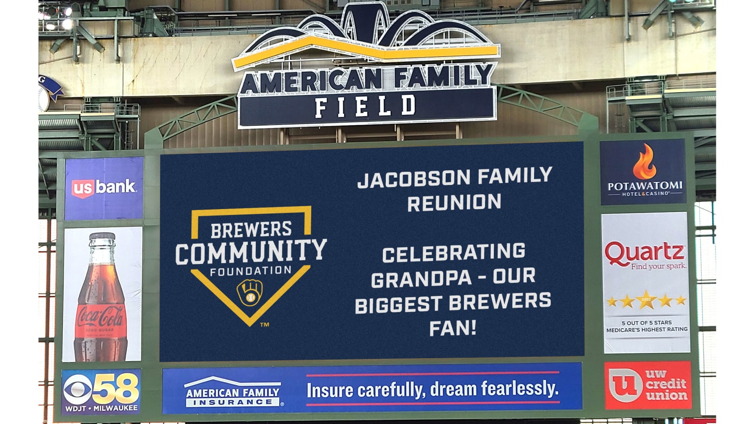 American Family Field will get a new scoreboard next season. It