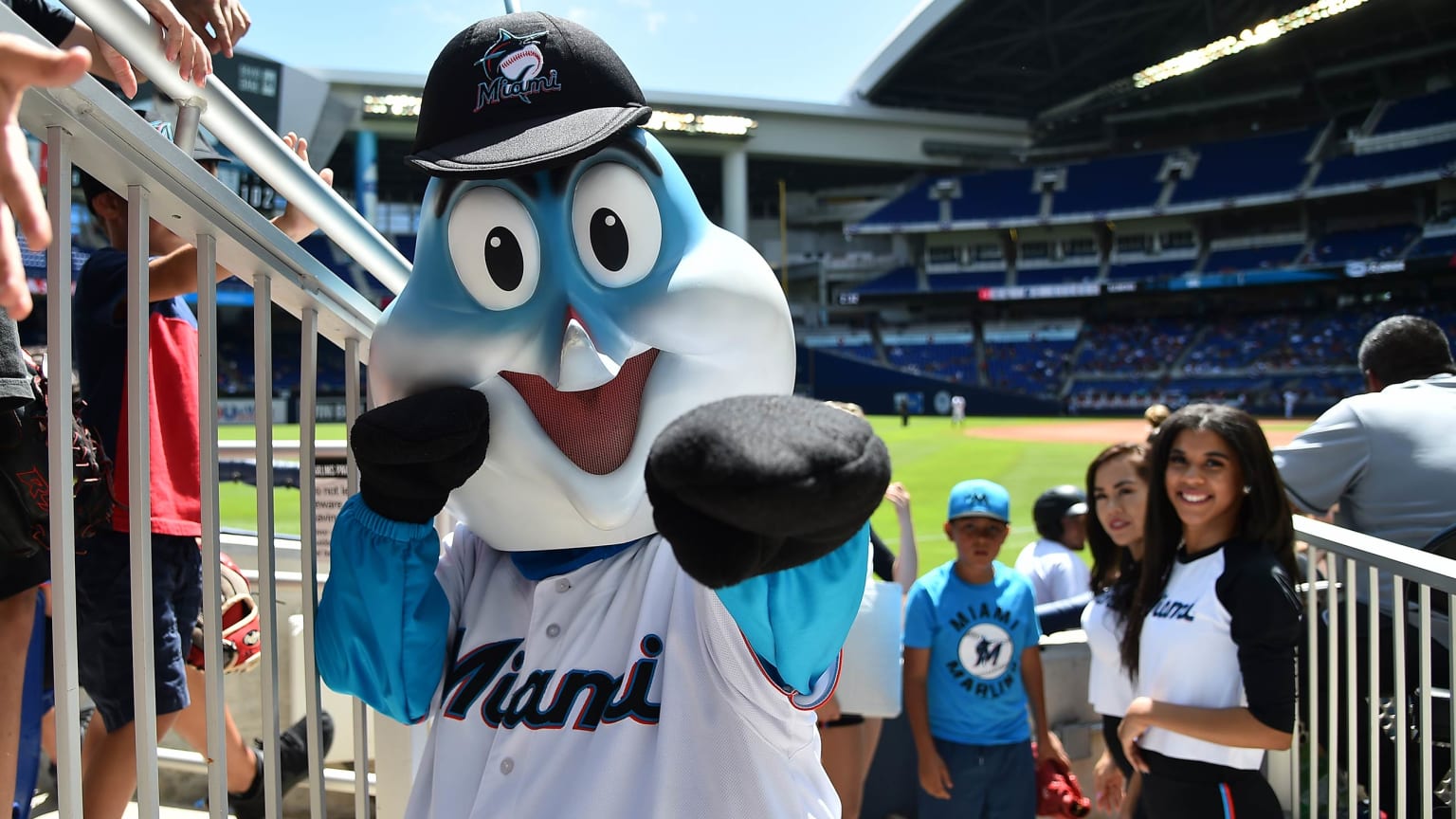 Miami Florida,Dolphin Stadium,Florida Marlins,Baseball FanFestal sports,fan,major  league,Billy the Marlin team mascot,Hispanic Latin Latino ethnic imm Stock  Photo - Alamy