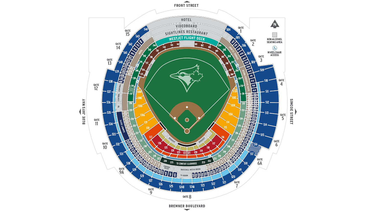Rogers Centre Seating Map