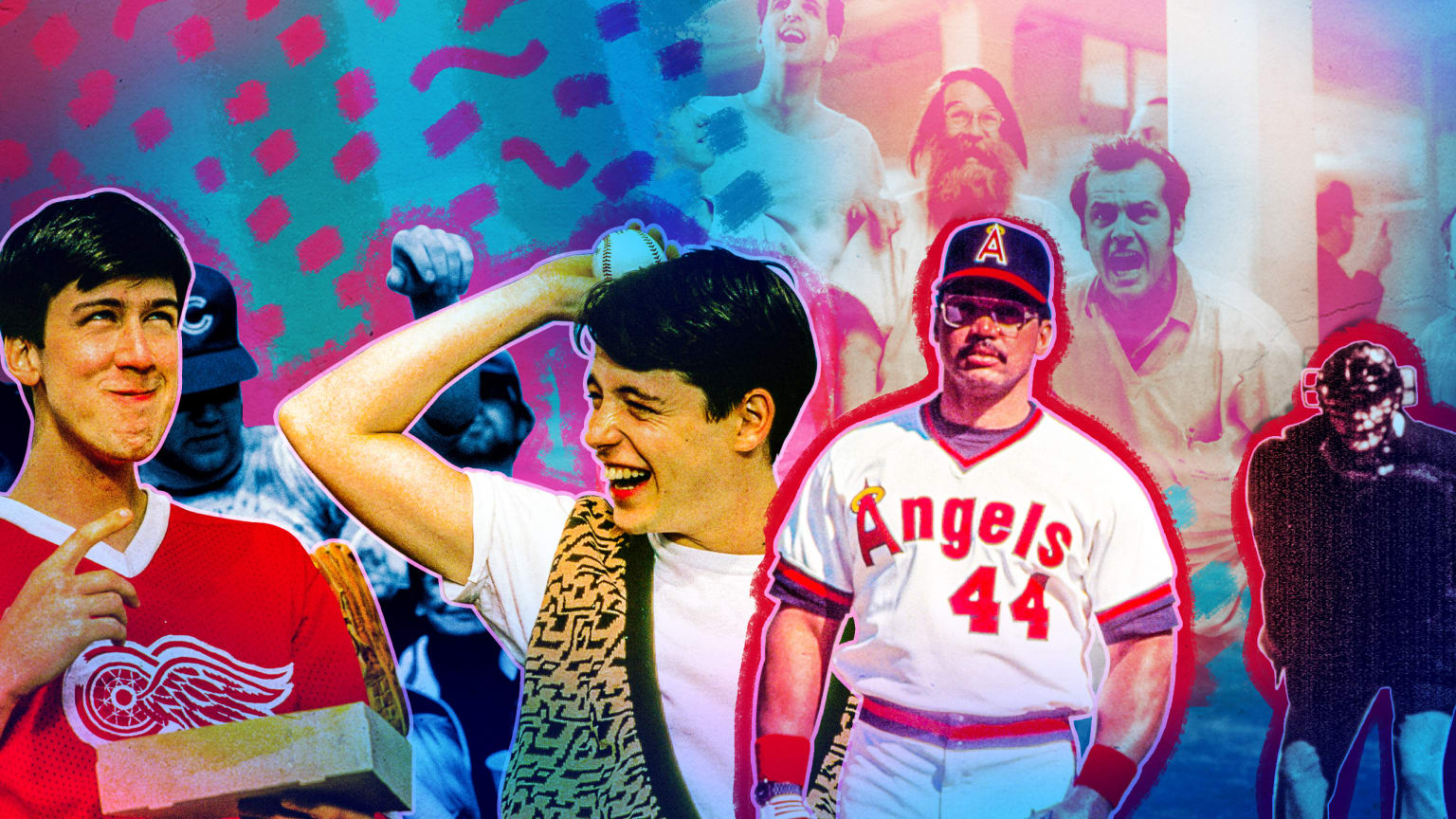 Designed montage image of baseball scenes in movies