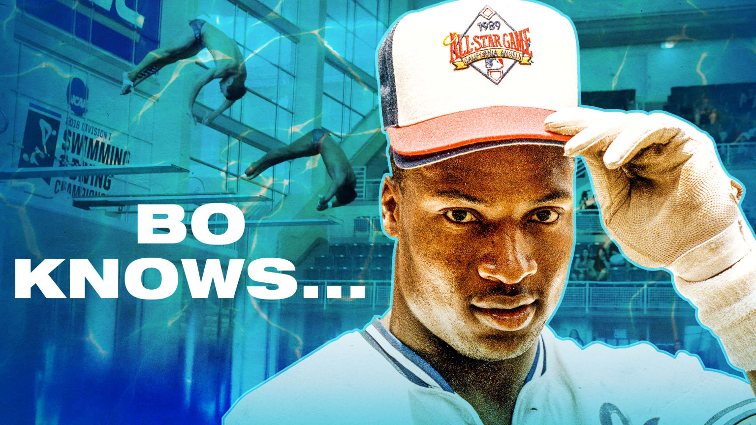 A designed image of Bo Jackson with the words ''Bo knows ...''