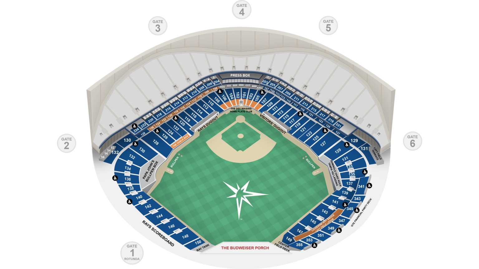 Tropicana Field Seating Map Tropicana Field Seating Map | Information | Ballpark | Tampa Bay Rays