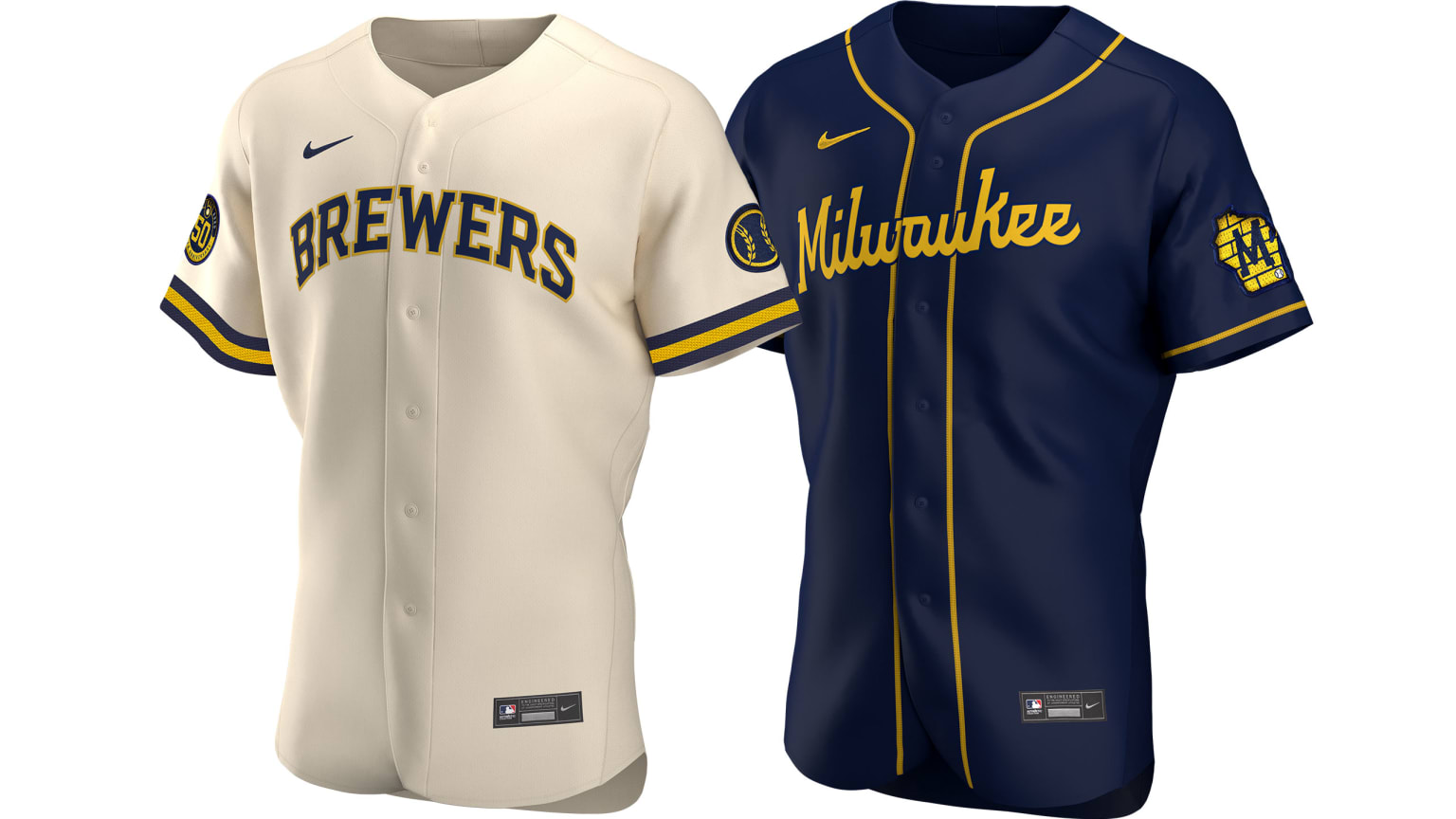 Men's Milwaukee Brewers MLB White Alternate Custom Jersey