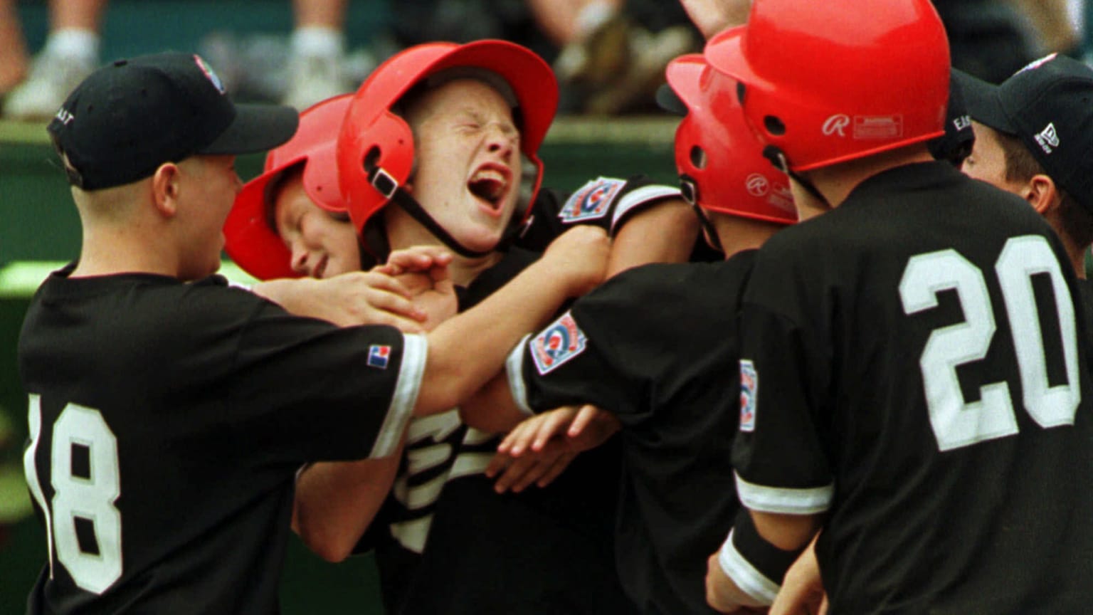 Todd Frazier celebrates with teammates during the Little League World Series