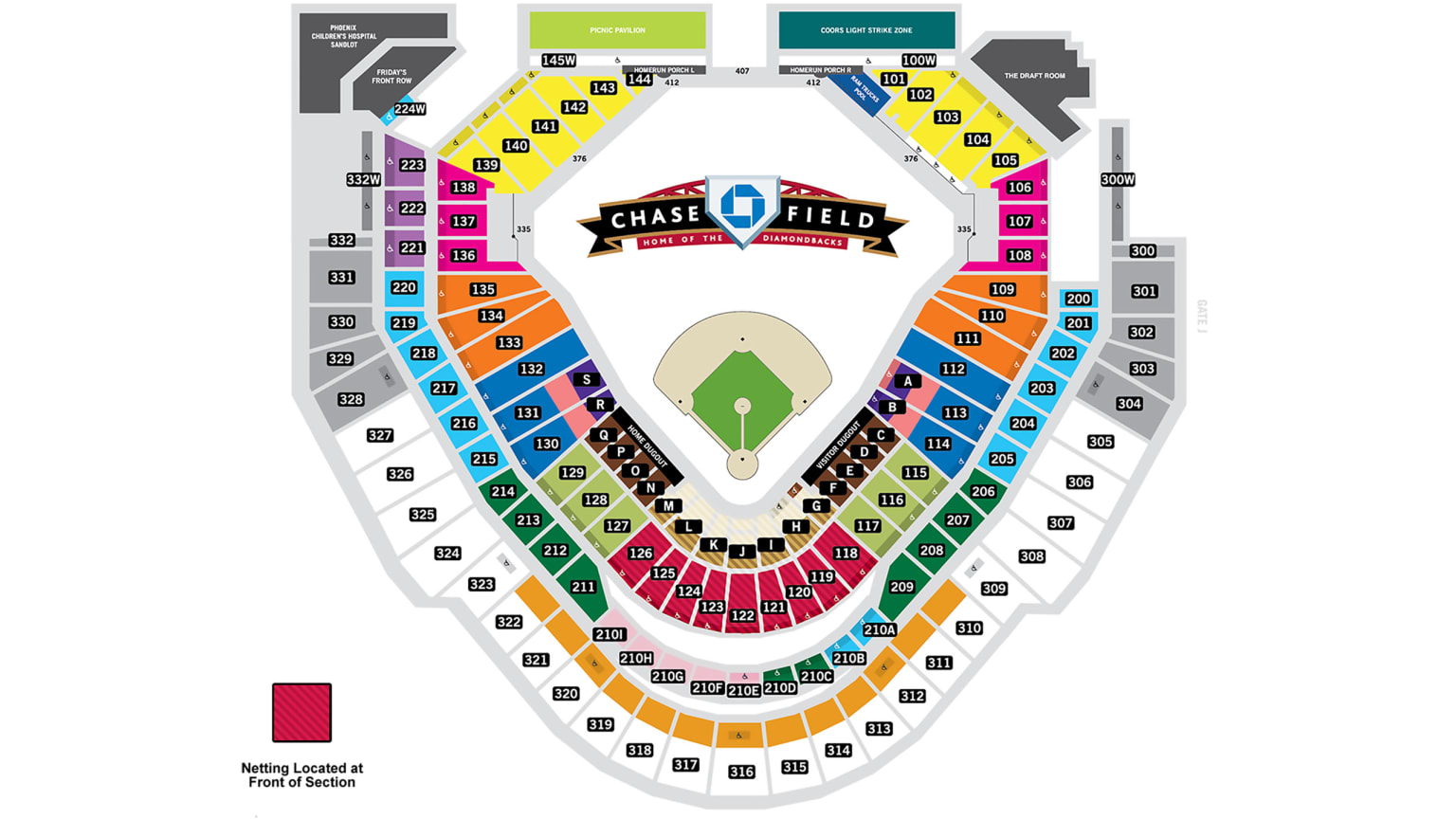 Chase Field Seating Chart Rows