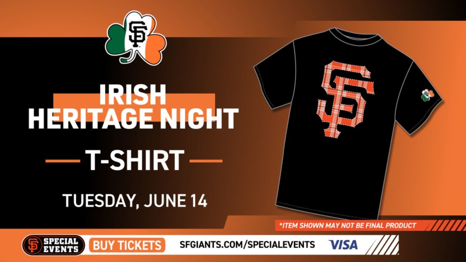 Irish Heritage Night Special Event San Francisco Giants