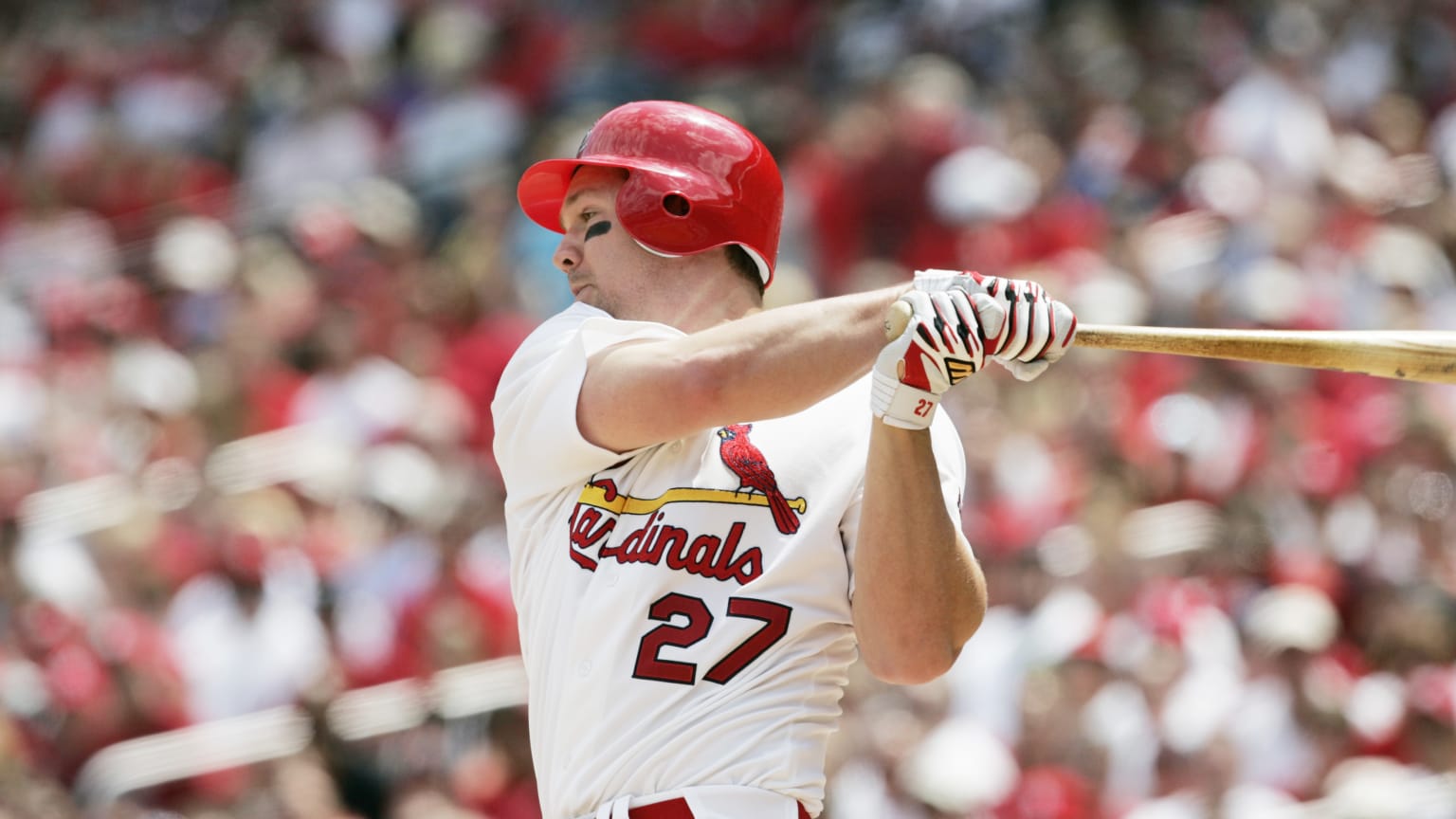 Scott Rolen follows through on a swing