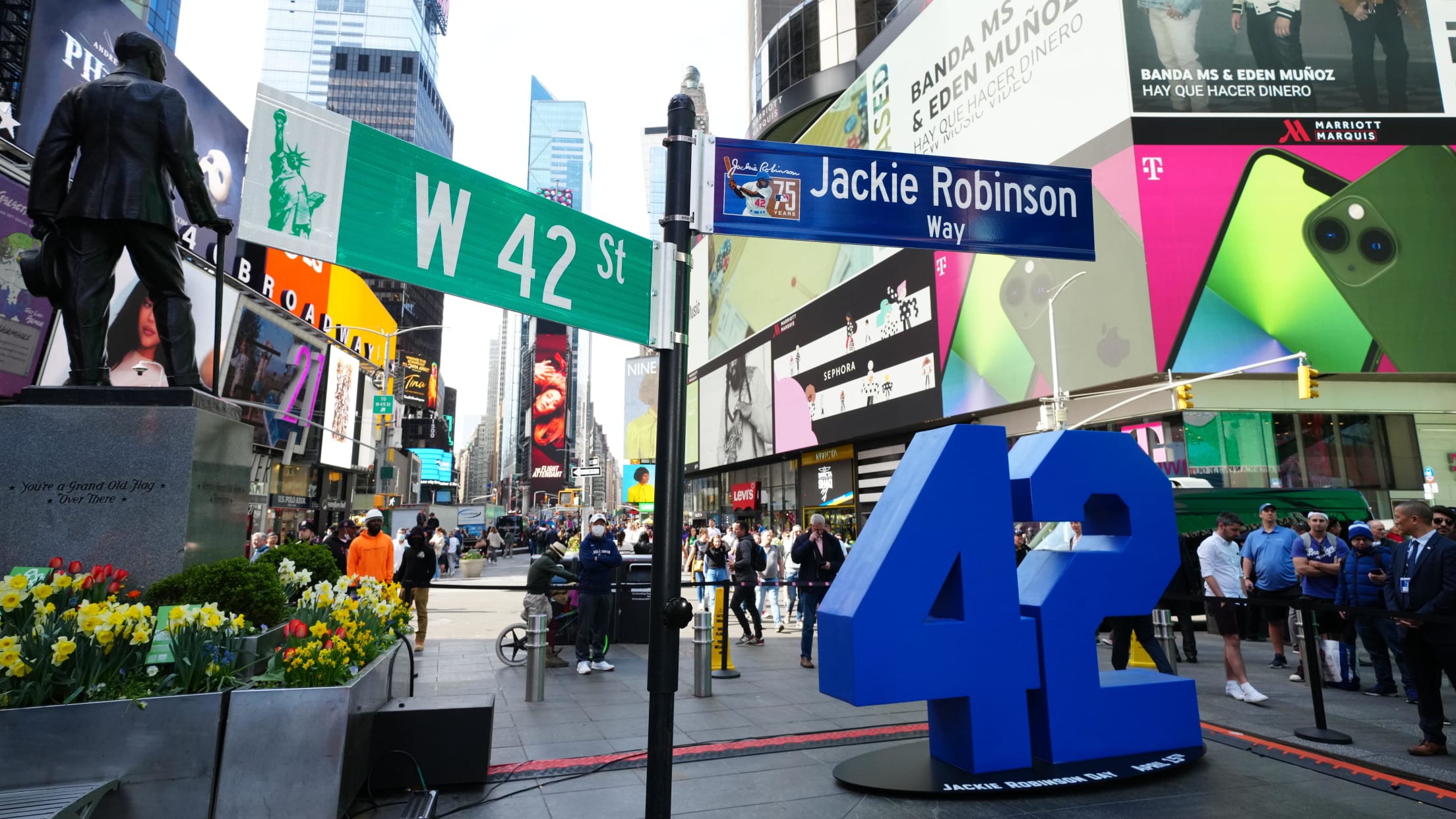 Jackie Robinson's Original Contract with Dodgers Displayed in Times Square