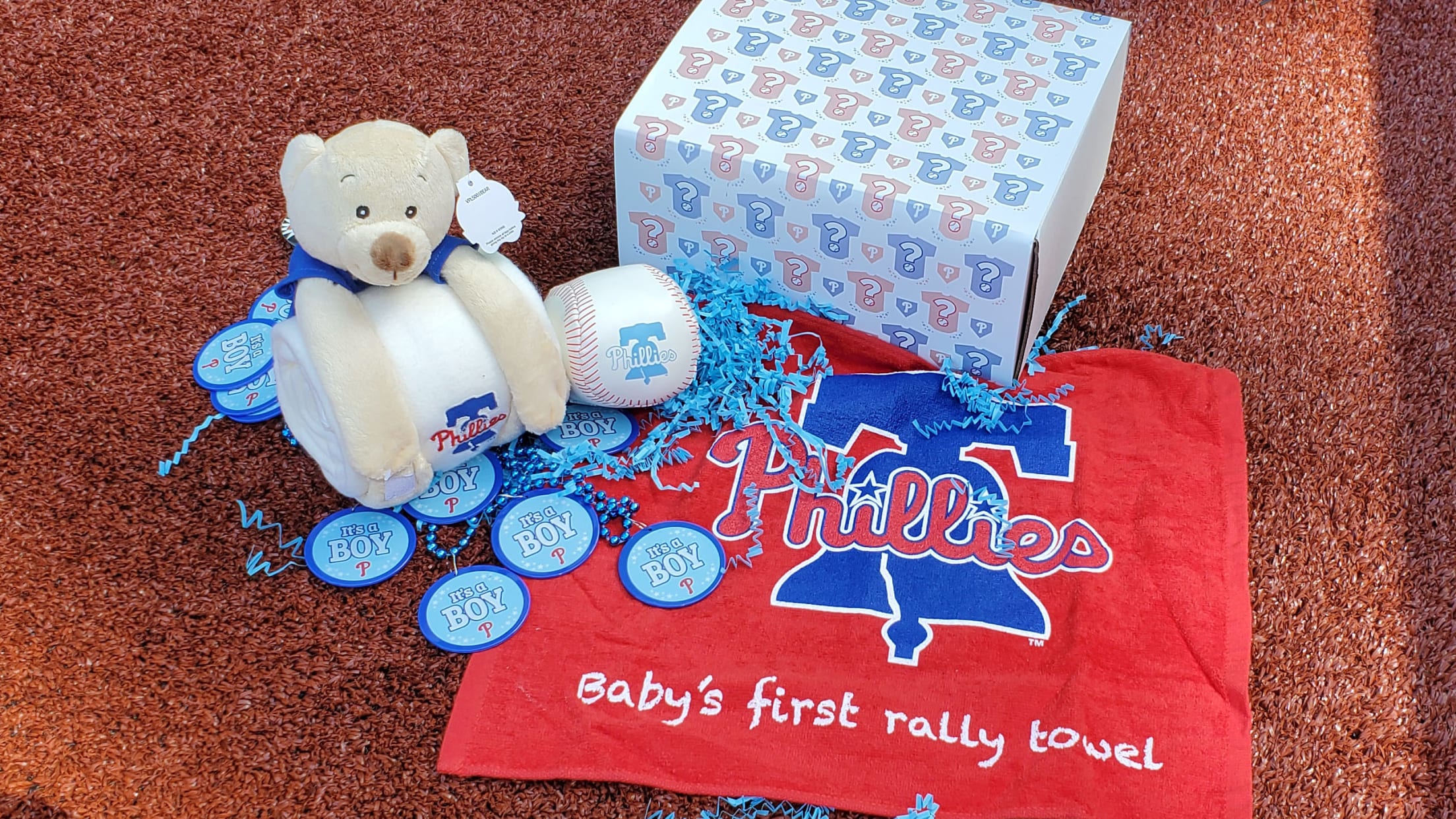 Baby boy baby shower gift basket. Baseball theme!