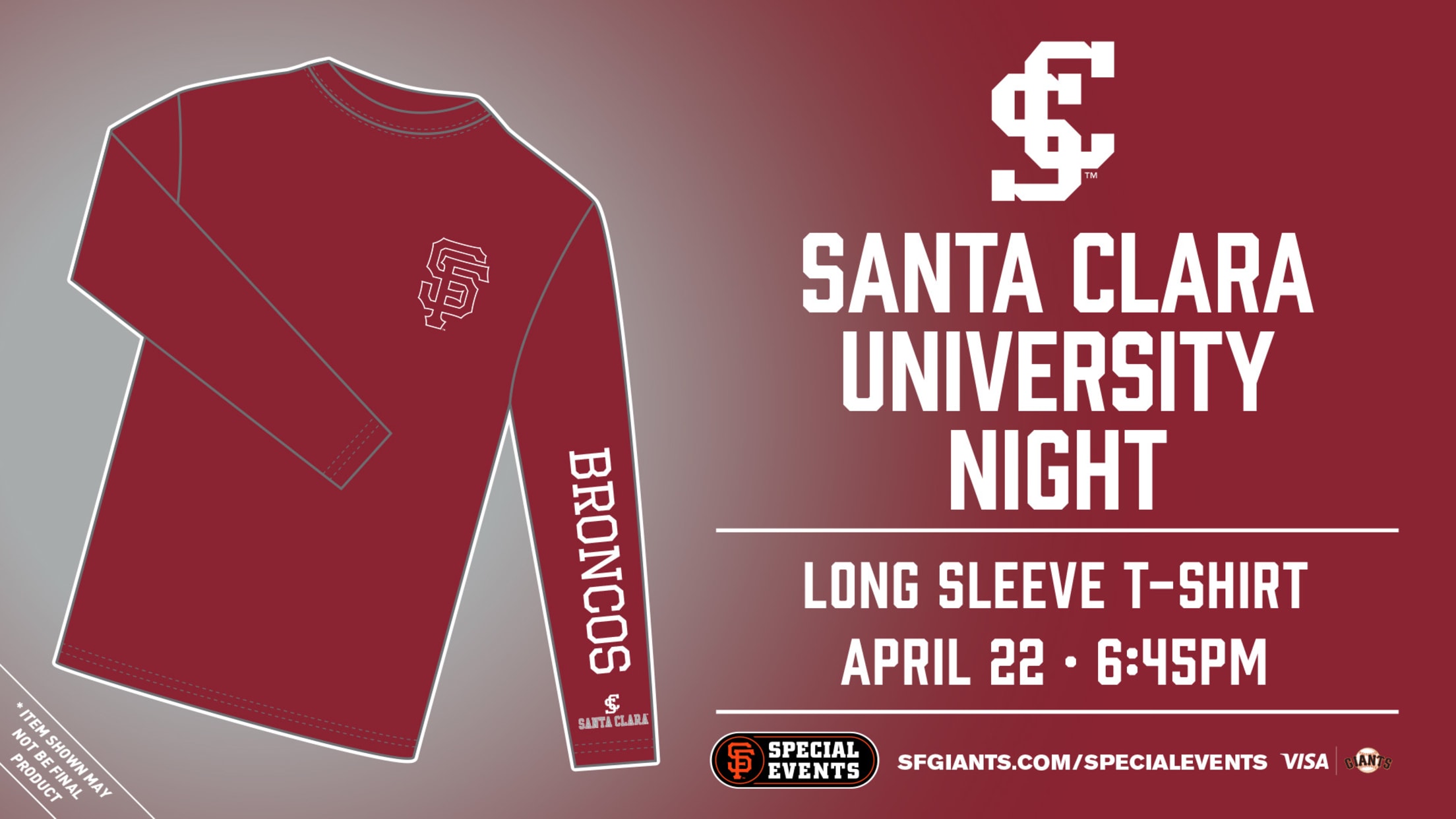 Santa Clara University Night Special Event San Francisco Giants