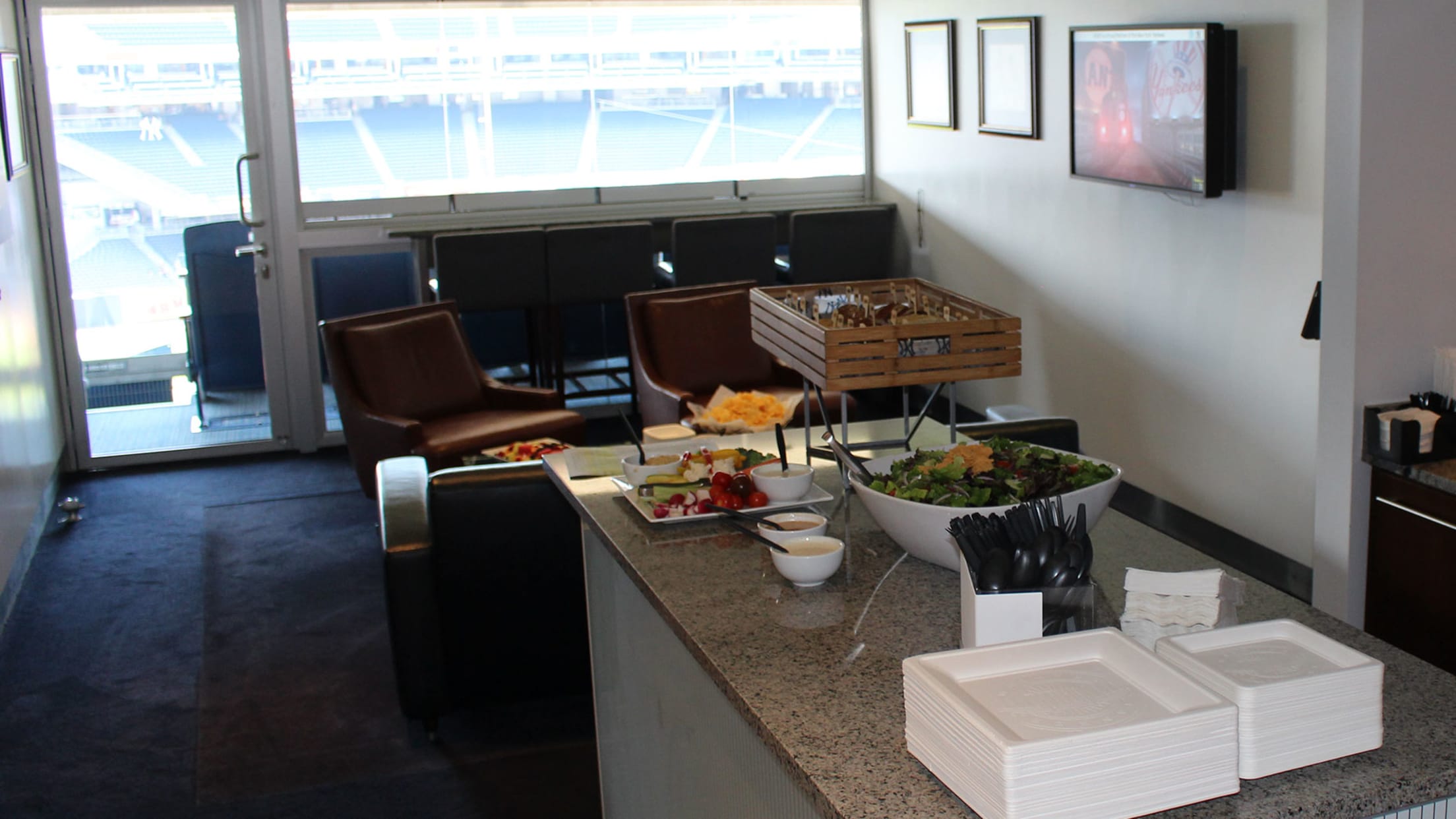 An Inside Look of a New York Yankees Game From a Suite