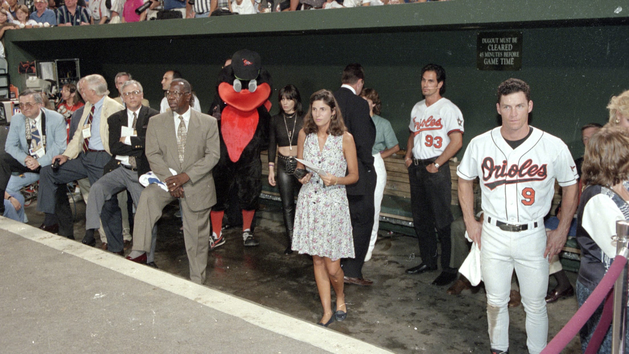 Rocker Joan Jett serves as an honorary bat girl during the Baltimore Orioles  reunion game against the Philadelphia Phillies, Sunday, June 29, 2003, at  Camden Yards in Baltimore. The two teams played in the 1983 World Series.  (AP Photo/Nick Wass Stock