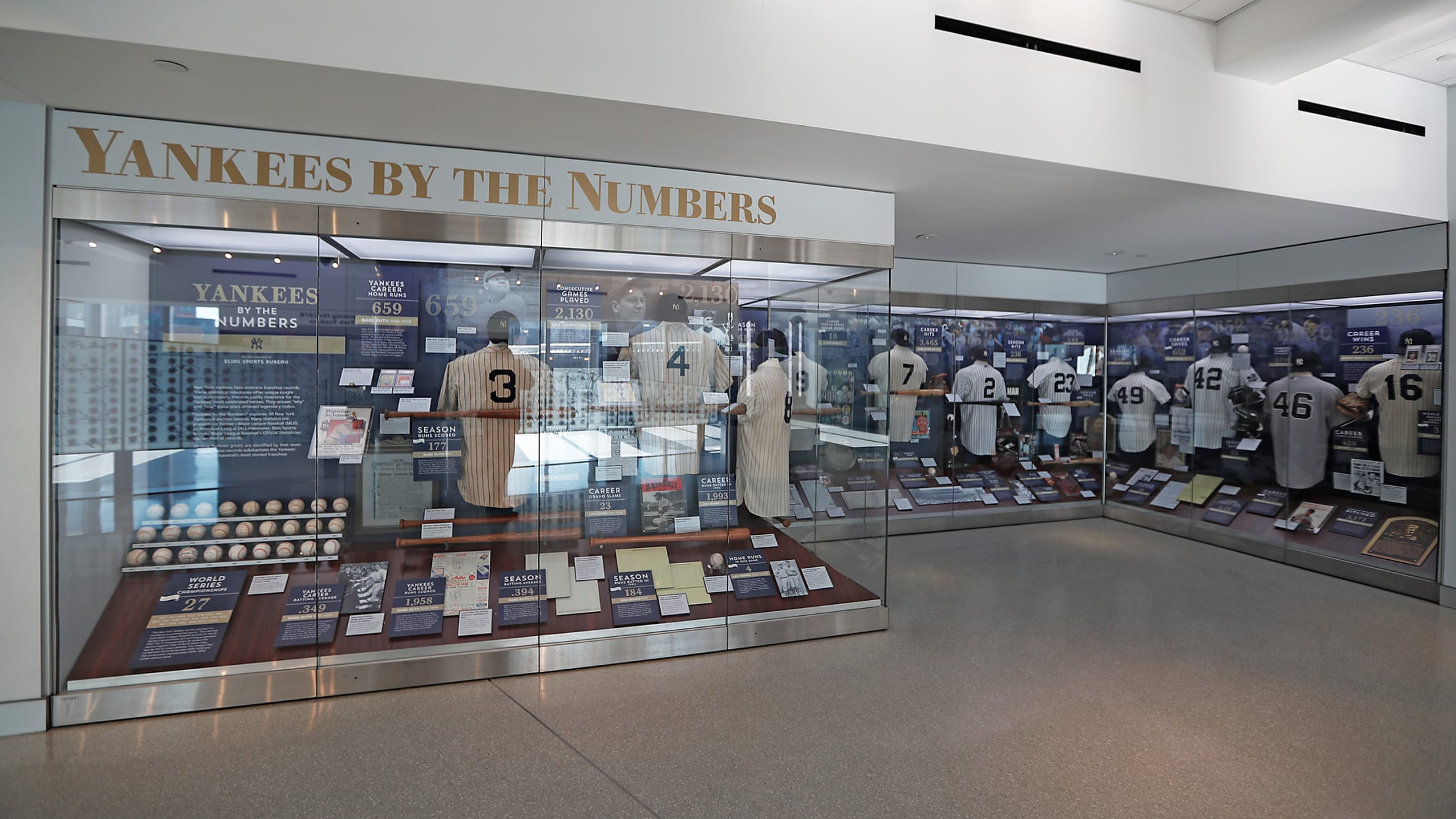 Babe Ruth's jersey on display at the Yankee museum.