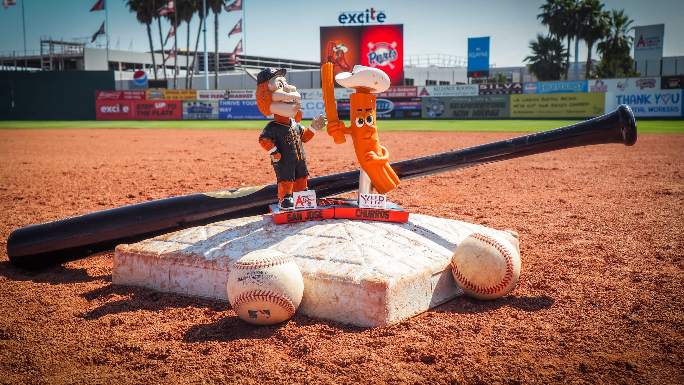 San Jose Giants - Paul the Churro Man doing the honors of