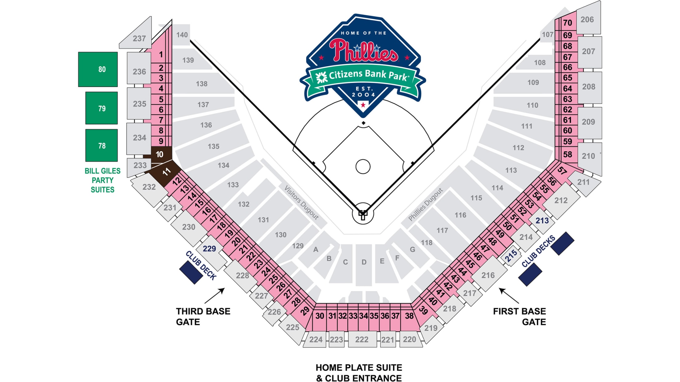 Stadium Map  Phillies stadium, Phillies, Seating charts