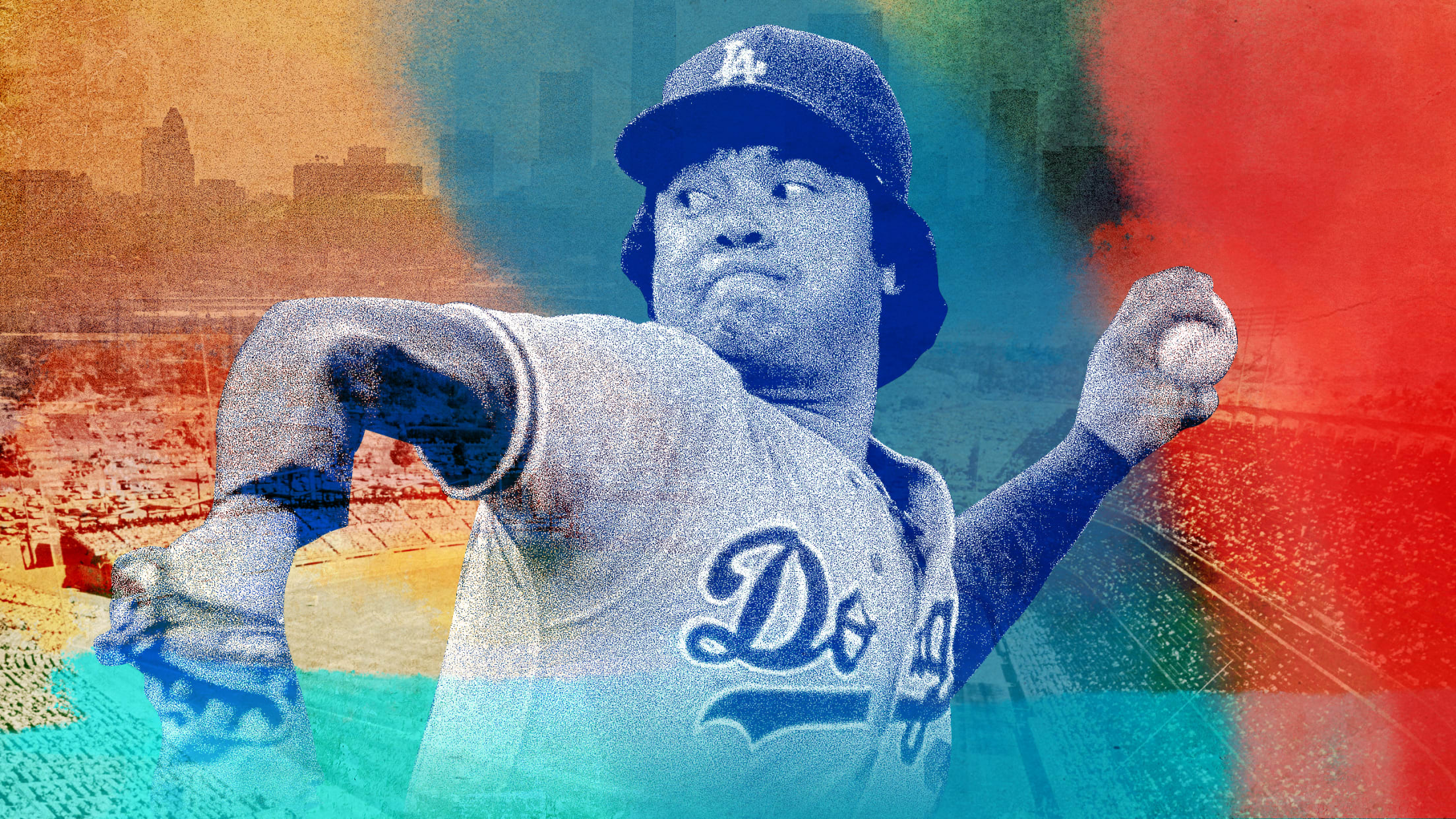Fernando Valenzuela on the cover of Dodgers 2023 media guide - True Blue LA