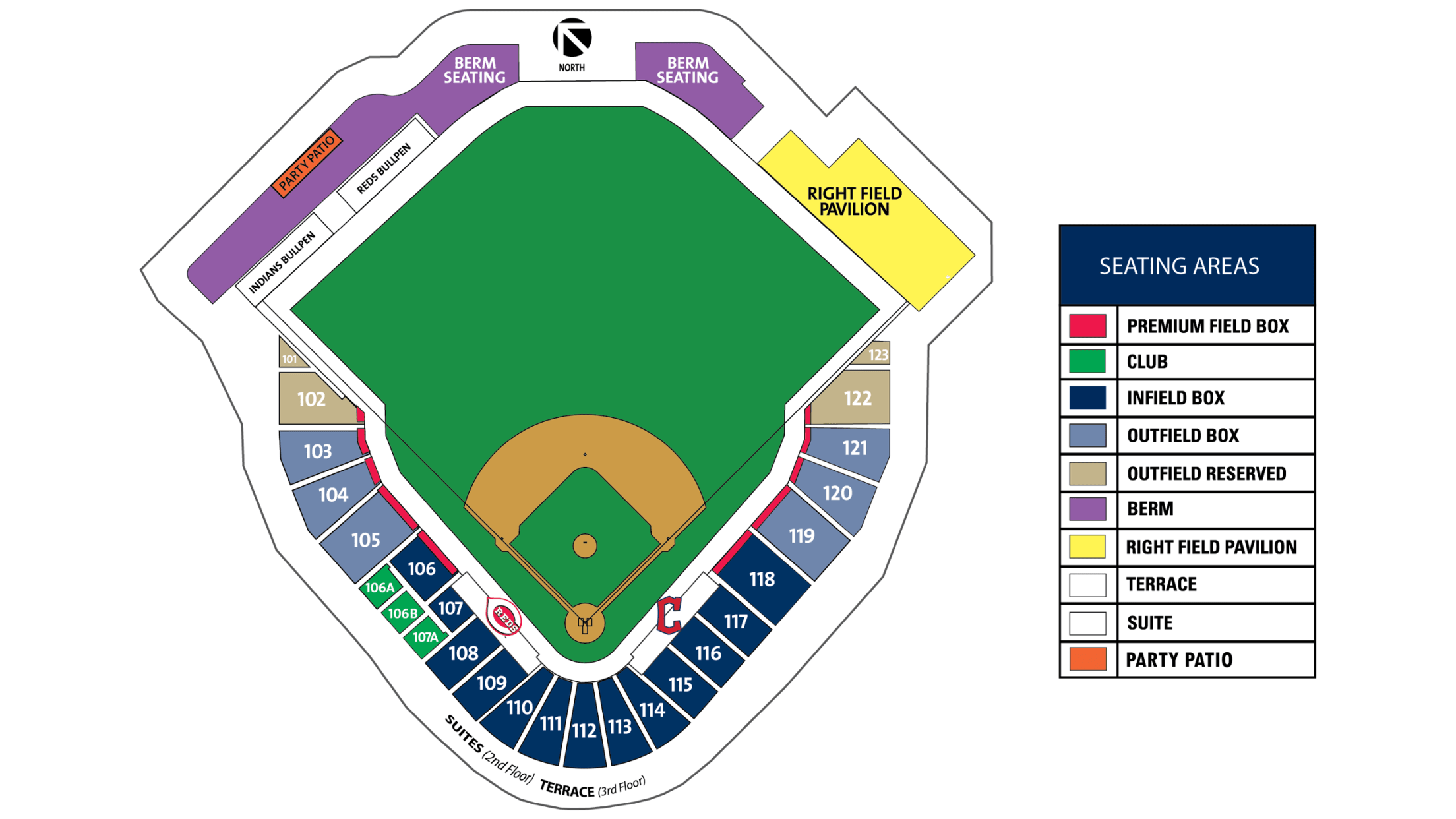 Reds Stadium Detailed Seating Chart Elcho Table