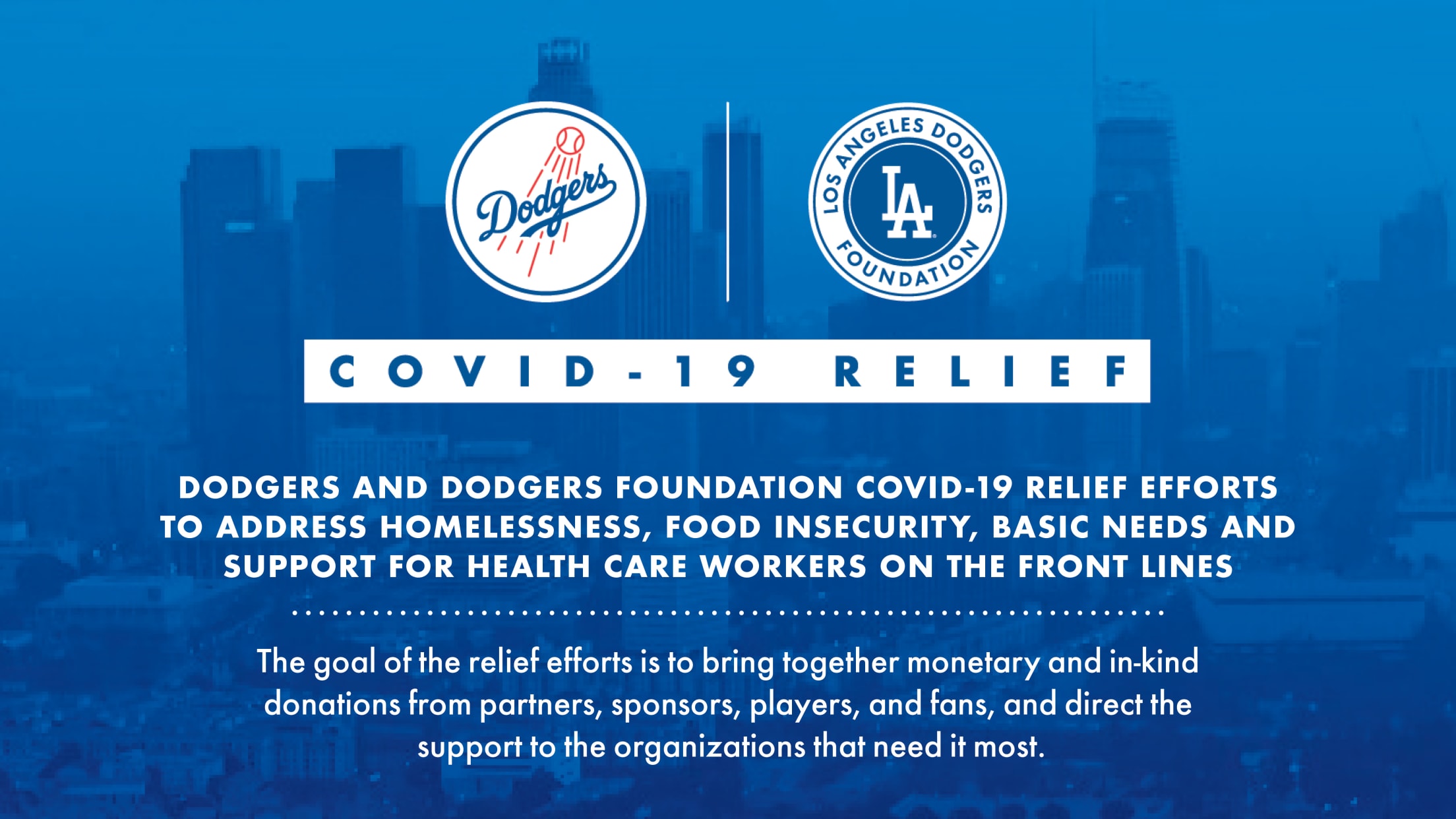 MLB, LA Dodgers and Dodgers Foundation package meals for students