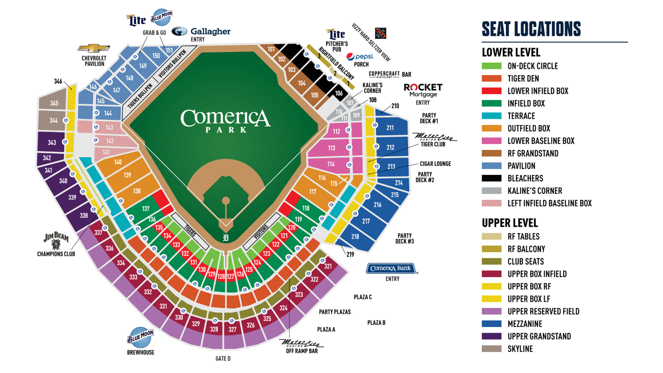 Comerica Park Seating Chart View 