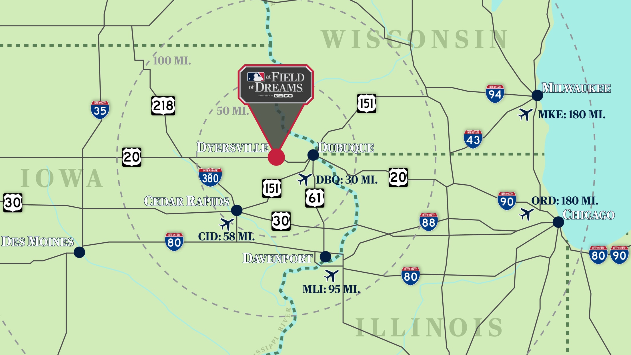 Getting to Dyersville Field of Dreams