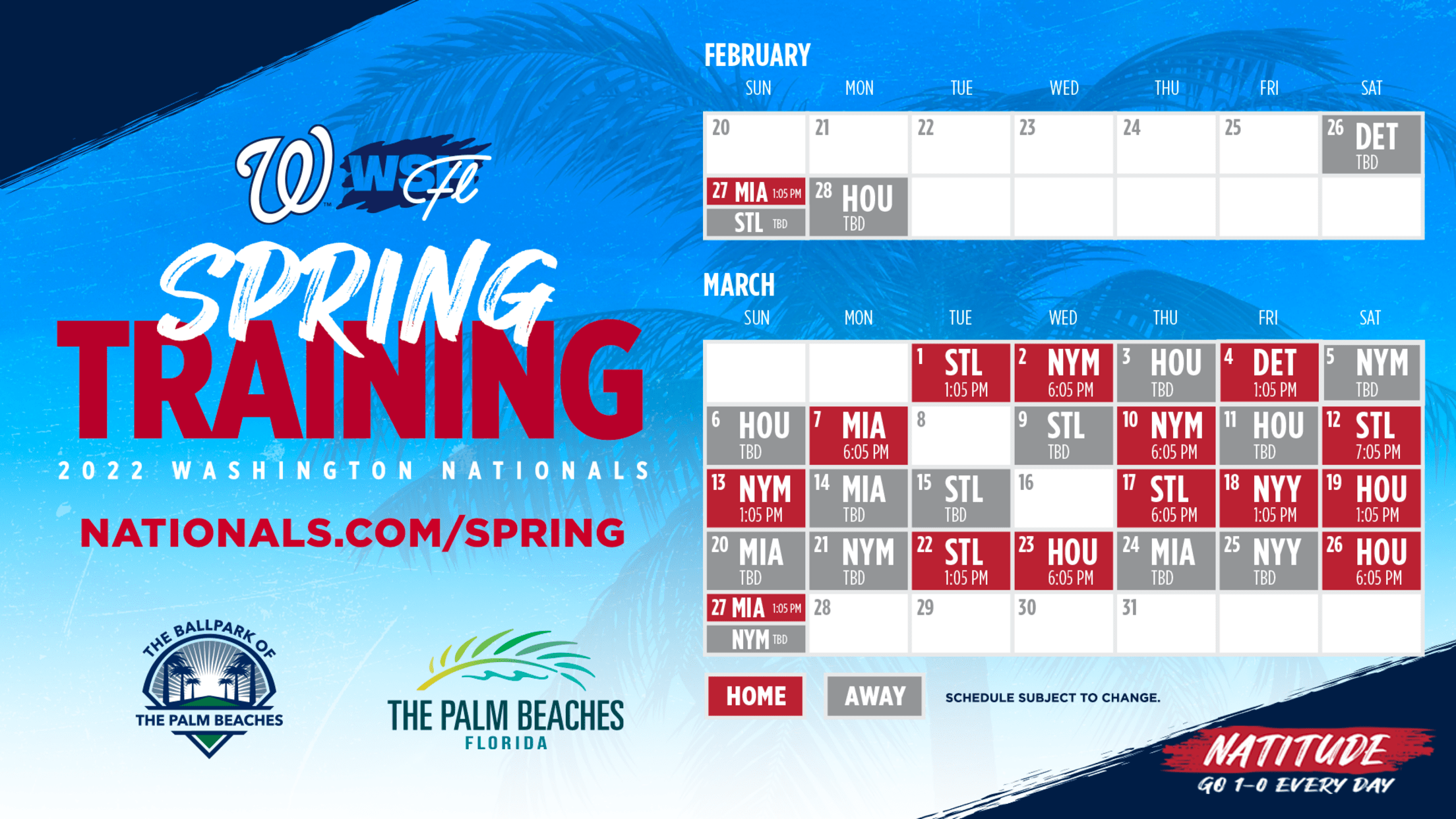 Nats Spring Training Schedule 2022 Nationals Spring Training | Washington Nationals