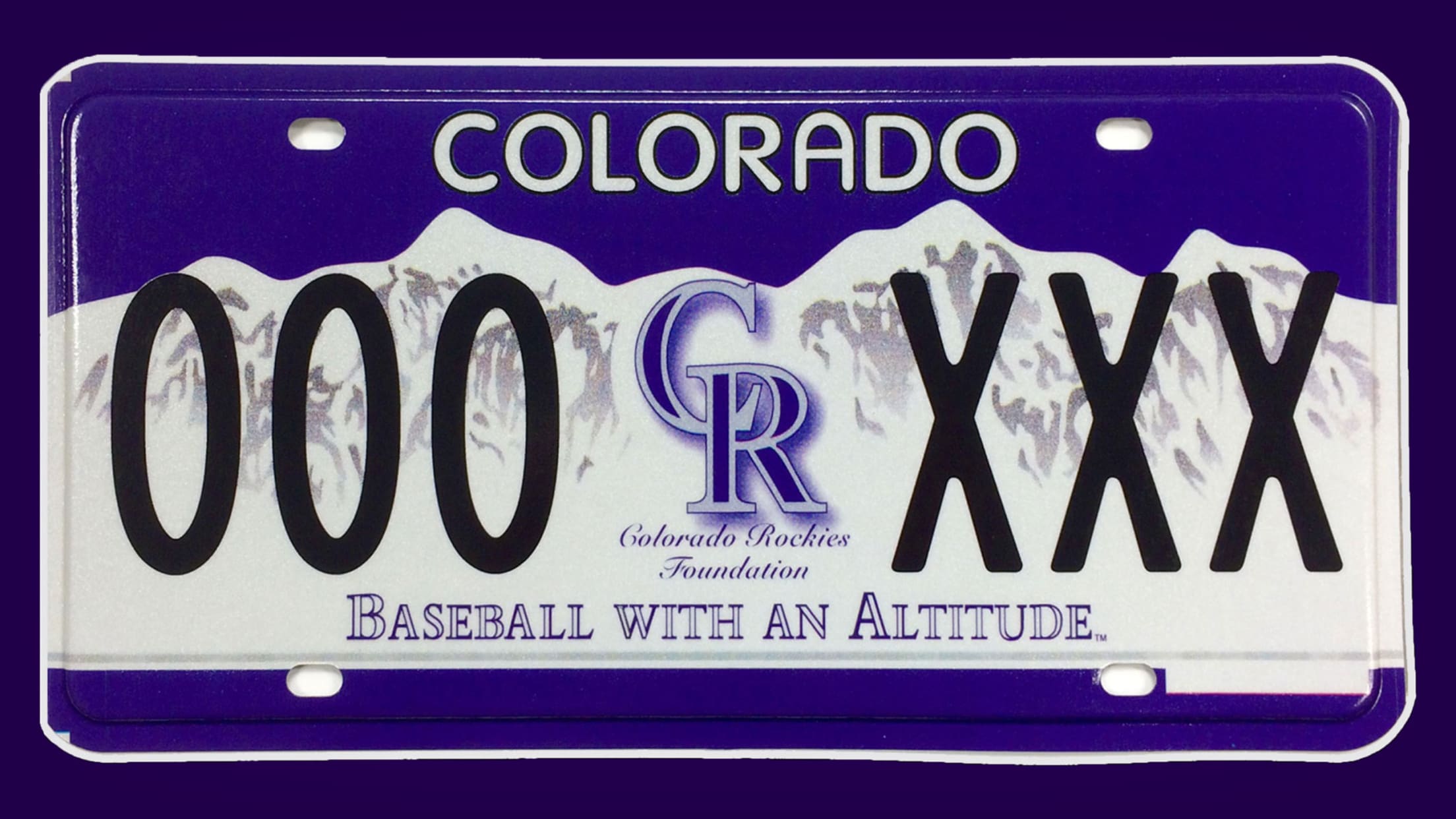 Hangtime MLB Colorado Rockies 6x12 Super Stock License Plate