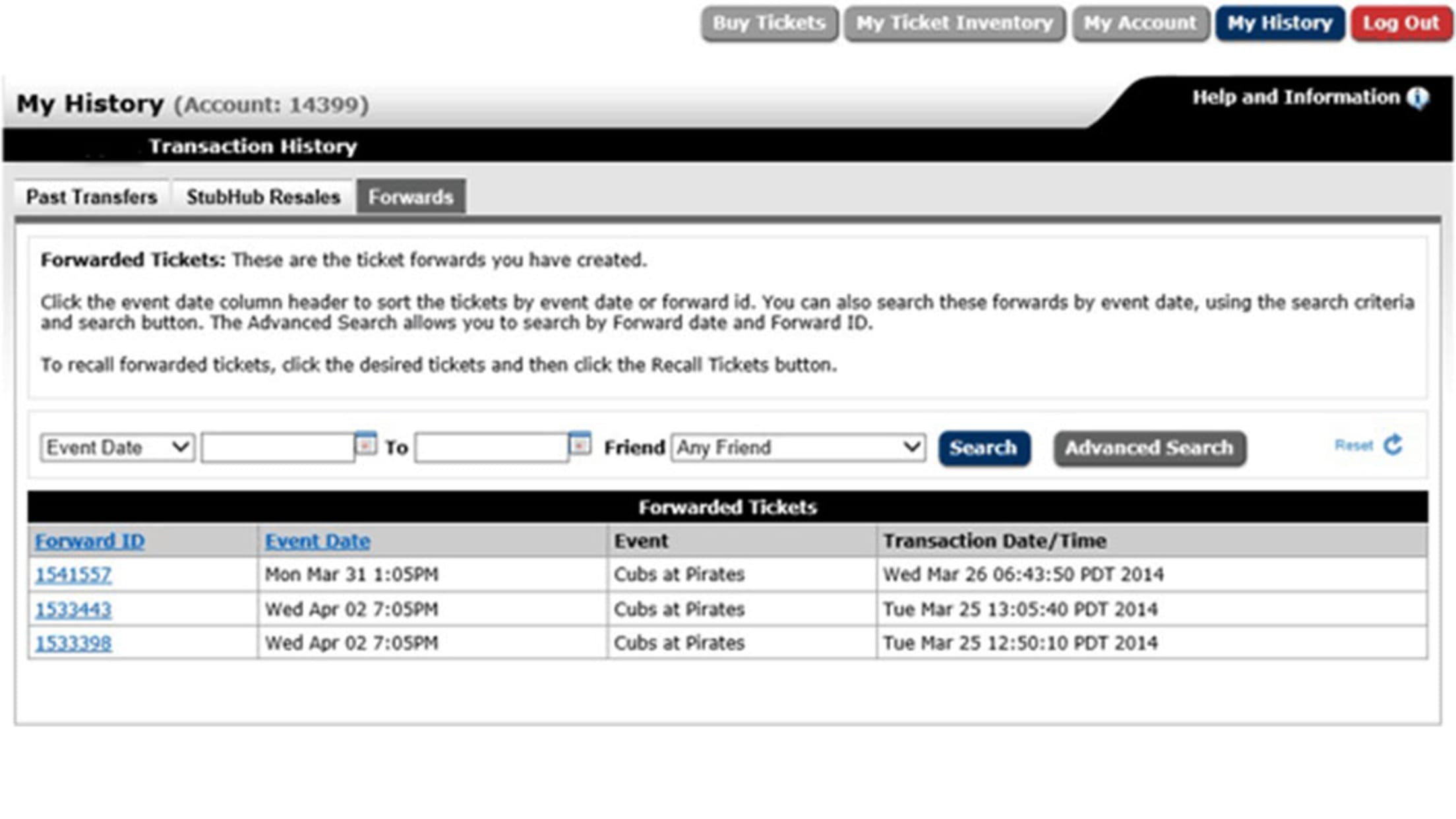 Pirates Ticket Information