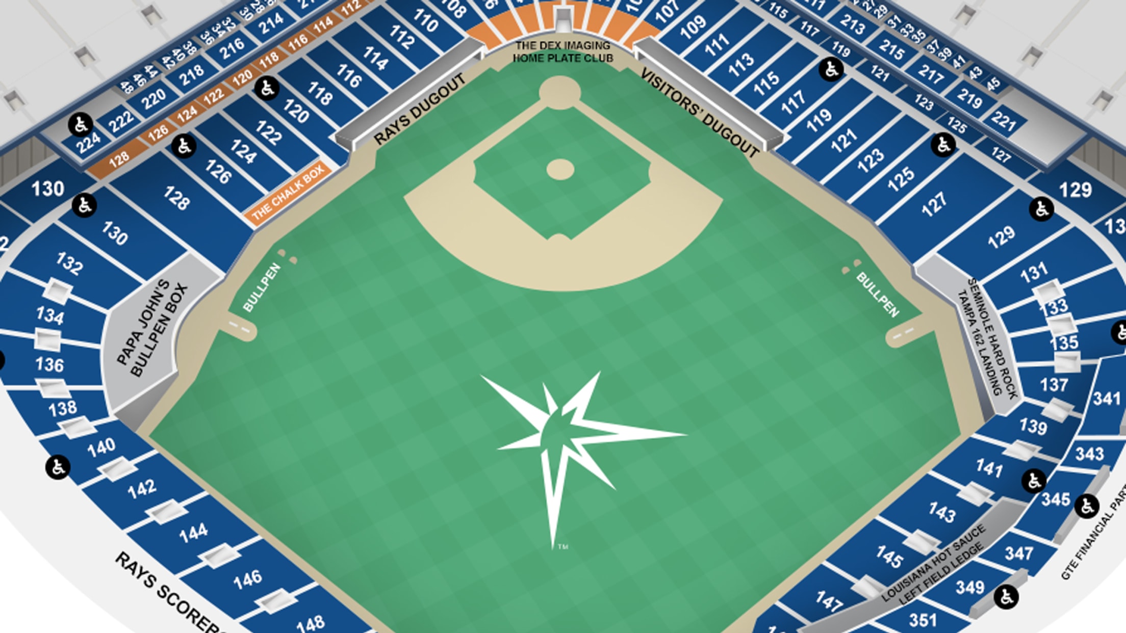 Tropicana Field Seating Map With Rows Two Birds Home