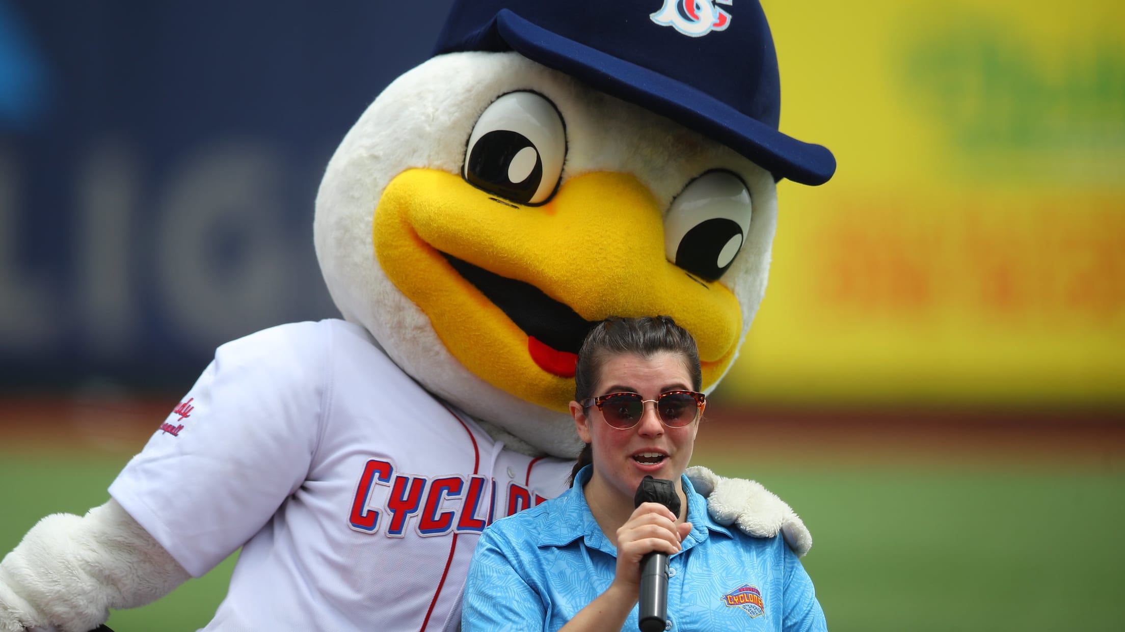 Sandy the seagull, the Brooklyn Cyclones mascot named for Sandy