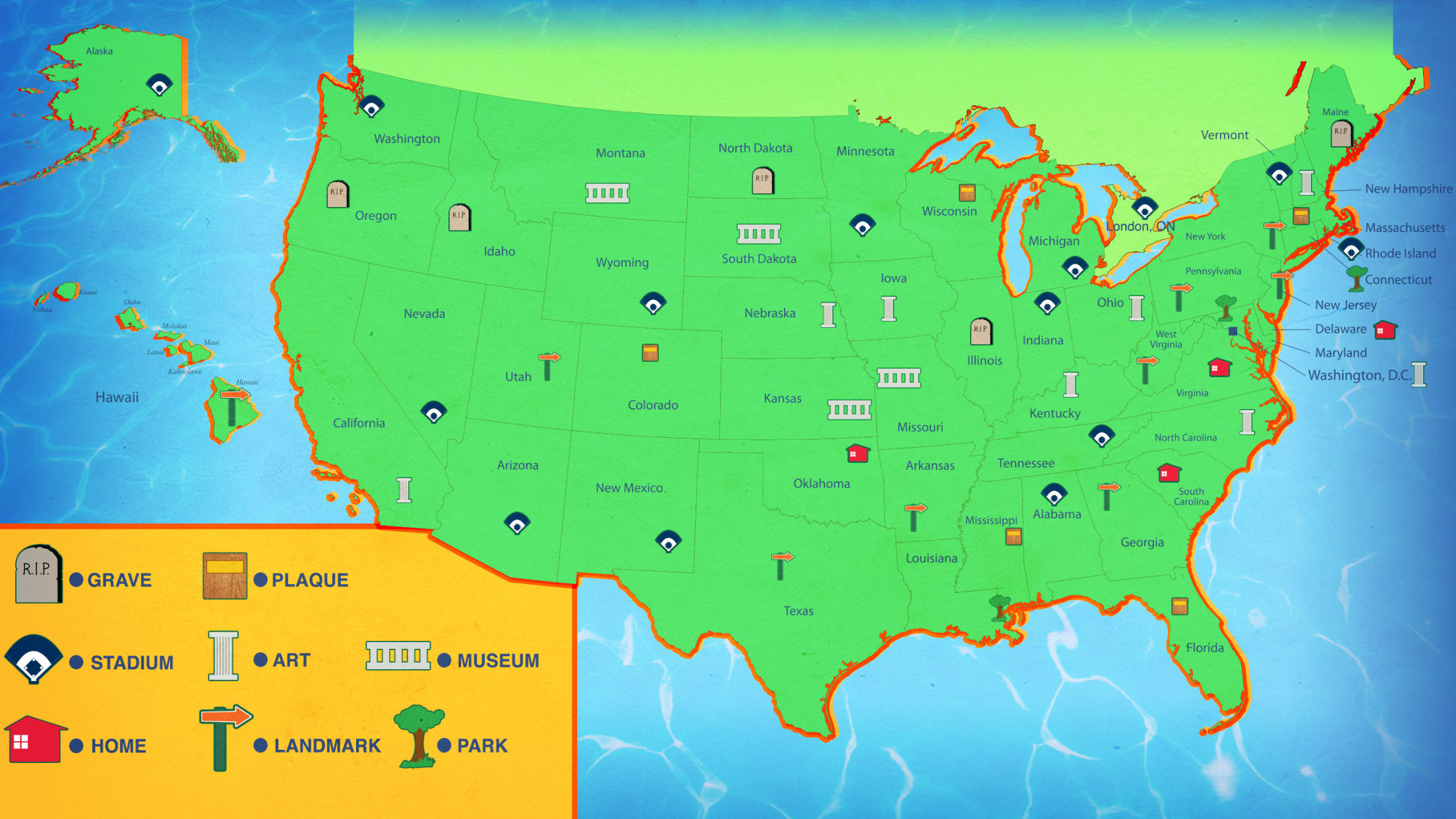 Baseball road trip locations in all 8 states and Ontario   MLB.com