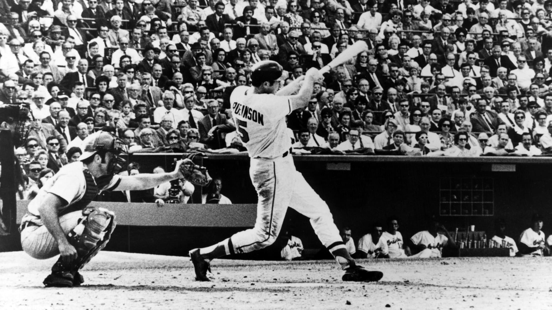 Baseball In Pics - The 1970 Orioles infield 3B Brooks Robinson , SS Mark  Belanger , 2B Davey Johnson and 1B Boog Powell . Photo by Focus On  SportGetty Images