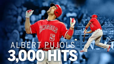 Men's Los Angeles Angels Albert Pujols Majestic Red 3000th Hit