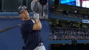 Aaron Judge smashed a massive BP home run to the Rogers Centre